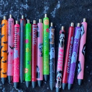 Custom Glitter Spooky Pens